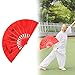 Pwshymi Decorative Folding Fans, Tai Chi Bamboo Fan,For Sale Chinese Handheld Fan Martial Arts Training Fans Kung Fu Bamboo Silk Fan Right Hand for Wushu Dance Practice New Year Mom and Dad Entre