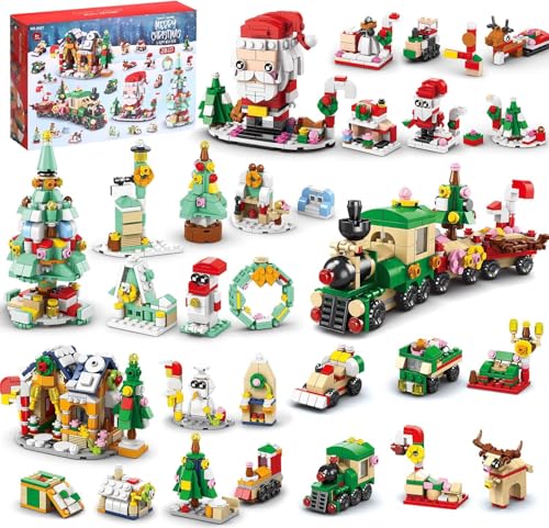 Christmas Building Blocks Set for Kids: 24 Days of Surprise Fun! (Ages 6-12+)