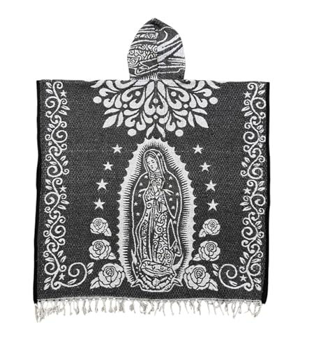 St Jude Our Lady of Guadalupe Poncho Cape Shawl Blanket Virgen San Judas Tadeo Zarape Gaban Cobija Unisex Indigenous Handmade3