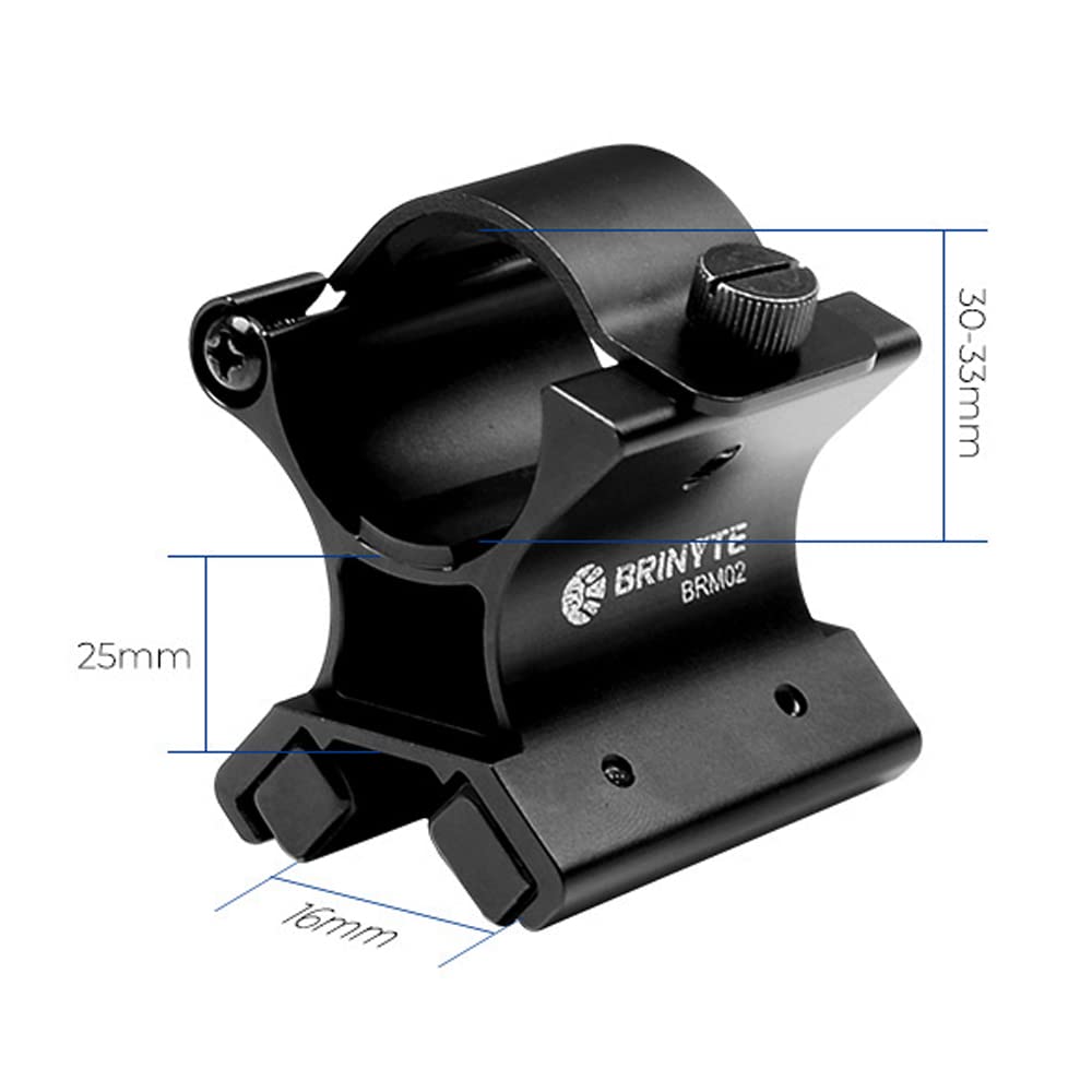 Brinyte BRM02 Support magnétique pour lampe de poche, adapté pour lampe de poche de 25 mm ~ 31 mm de diamètre, pour vol tactique et lumière de chasse