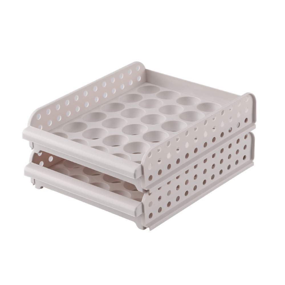 YXSH Caja De Almacenamiento De Rejilla para Huevos para El Hogar Cajón Apilable De Múltiples Capas Cocina De Plástico Soporte para Rejilla De Almacenamiento De Huevos De 30 Compartimentos