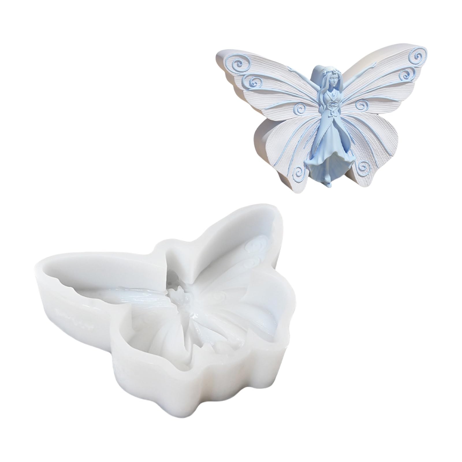 Jazuaiao Fairies Silicones Ornament Molds Casting Epoxy Resin Molds Craft Supplies Silicone Butterfly Fairies