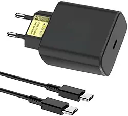 Carregador Turbo 45W com Tecnologia GaN + Cabo USB-C de 1m – Carregamento Rápido e Inteligente para Celulares Android, iPhone 15, Tablets e Dispositivos USB-C.