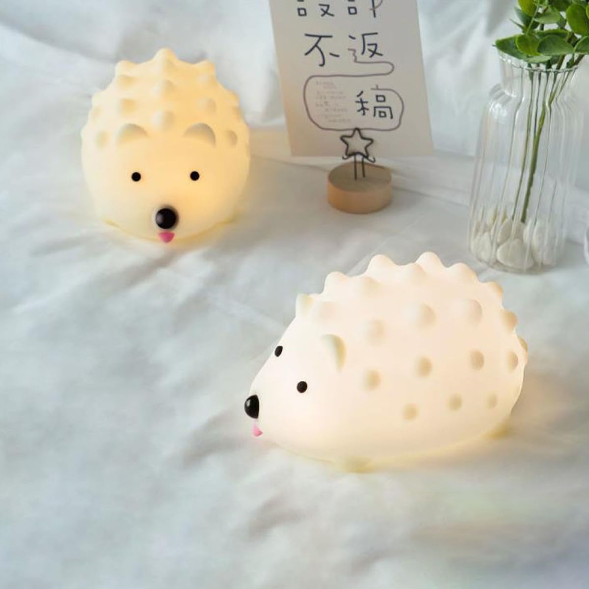 VALICLUD Lámpara Inteligente de Silicona en Forma de Erizo, Luz LED Recargable Usb, Diseño Suave sin Rebabas para Habitaciones Infantiles y Ambiente Hogareño