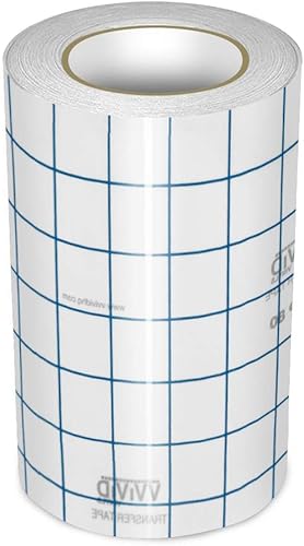 VViViD Rollo de cinta de transferencia de vinilo transparente con rejilla de alineación azul, cinta de aplicación para señales, manualidades,