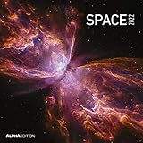  Space 2022 - Broschürenkalender 30x30 cm (30x60 geöffnet) - Kalender mit Platz für Notizen - Weltraum - Bildkalender - Wandplaner - Wandkalender