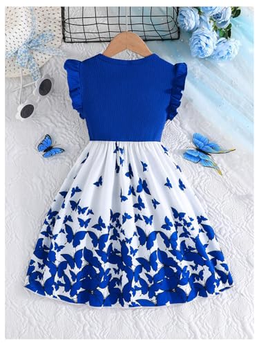 GORGLITTER Girl's Butterfly Dress Cute Ruffle Hem Cap Sleeve Princess A Line Birthday Dresses2