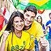 Brazil Flag Face Paint - Green Yellow Green 3 Colors Stripe Fan Brush Stick, Face and Body Paint for Brazilian National Day, Cosplay, Party, Football Supporters World Cup Euros Sports Events (2 Pack)