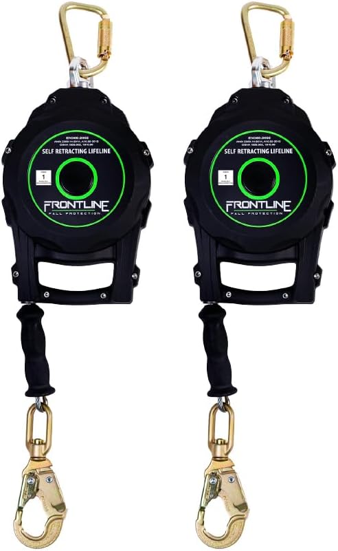 Frontline Fall Protection Rpgc50 Frontline RPGC50 Cable Single Leg 50ft SRL with Steel Snap Hook End ...