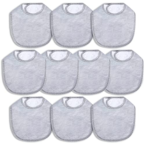 Image of Hakochia Waterproof Baby Bibs Organic Cotton Super Soft and Absorbent With Adjustable Snap for Baby Boys and Girls