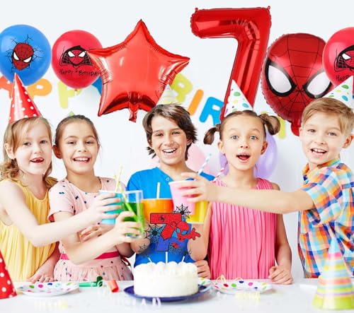 Zhihui ZZXQQ-5 Superhero Spiderman Birthday Decorations, 32Inch Number 5 Superhero Aluminium Balloon thumb #5