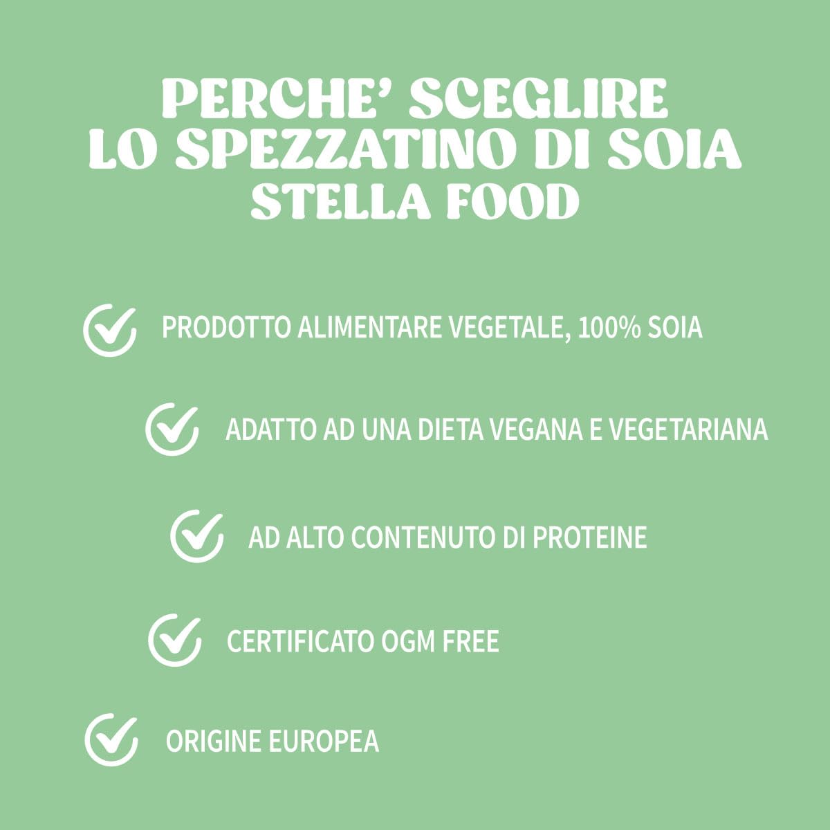Spezzatino di Soia Vegetale | Bocconcini Vegetali di Soia Senza Glutine | 6 x 300g | 51% Proteine | Pacco da 6 Confezioni | Senza Aromi | Stella Foods