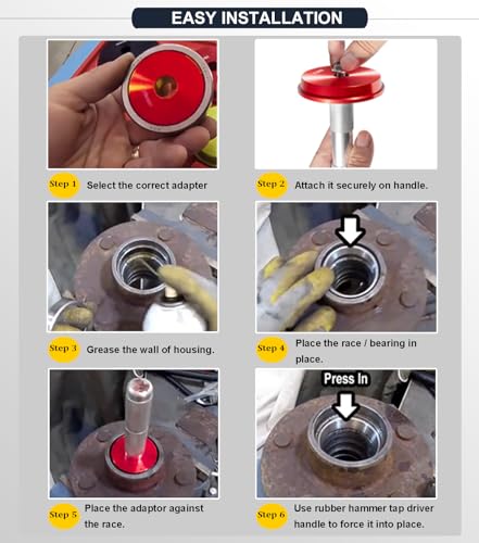 Image of Bearing Press Kit, 43pc Bearing Race and Seal Driver Set with 4 Seal Driver and 39 Bearing Adapters, Seal Installer Bearing Driver Kit for Wheel Bearing Race & Seal Installation