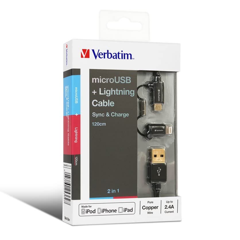 See full amazon price history chart for Verbatim 1.2 m Metallic 2-in-1 cable Black (microUSB and Lightning 8pin connectors); 47.2 Inch Verbatim 1.2 m Metallic 2-in-1 cable Black (microUSB and Lightning 8pin connectors); 47.2 Inch (B0BB2SVFVF) Amazon Price History, Amazon Price Tracker