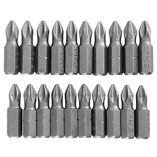 WQAPVHBG 20Pcs Phillips Head Drill Bits, PH2 x 25mm Phillips Bits, S2 Alloy Steel Magnetic Bit with HRC58-62 Hardness for Daily Maintenance and Electrical Installation