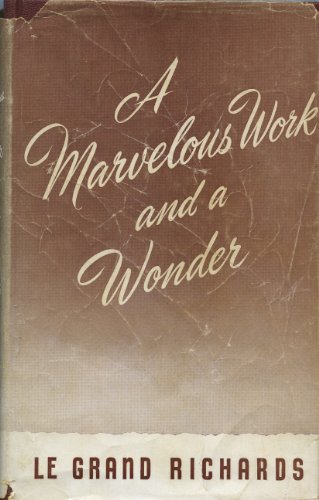 A Marvelous Work and a Wonder B001EREY6O Book Cover