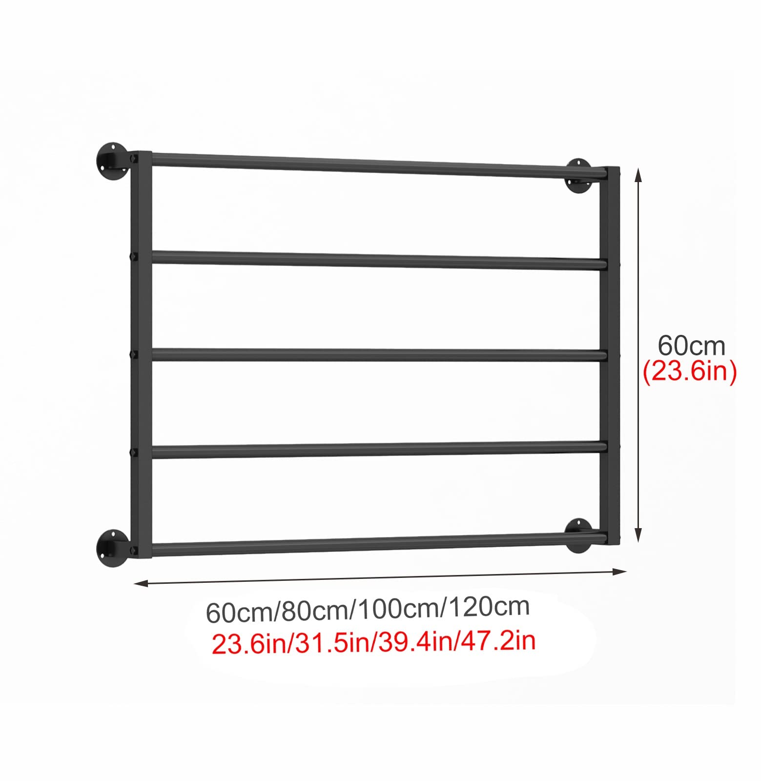 Soporte organizador de 5 capas para bufandas, soporte de pared, soporte de exhibición de metal multiusos para chal, papel de regalo, pañuelo, manta, barra transversal desmontable