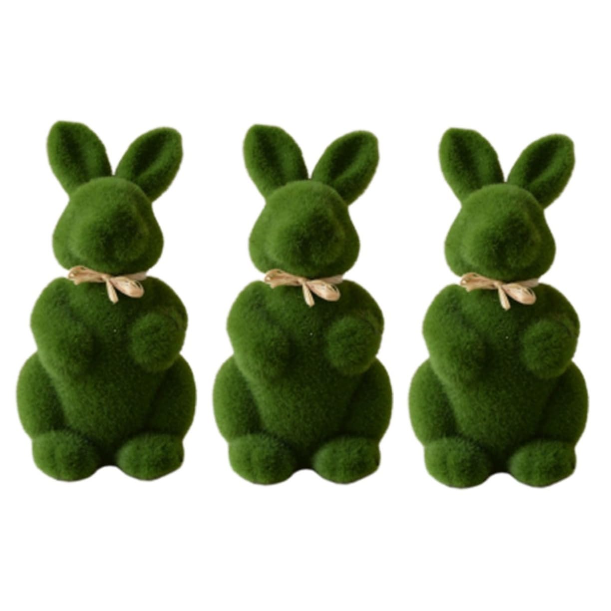 Amosfun 3stücke Künstlicher Moos Hase Dekoration Für Ostern Bunny Ornament Für Kinderzimmer Und Büro Grün