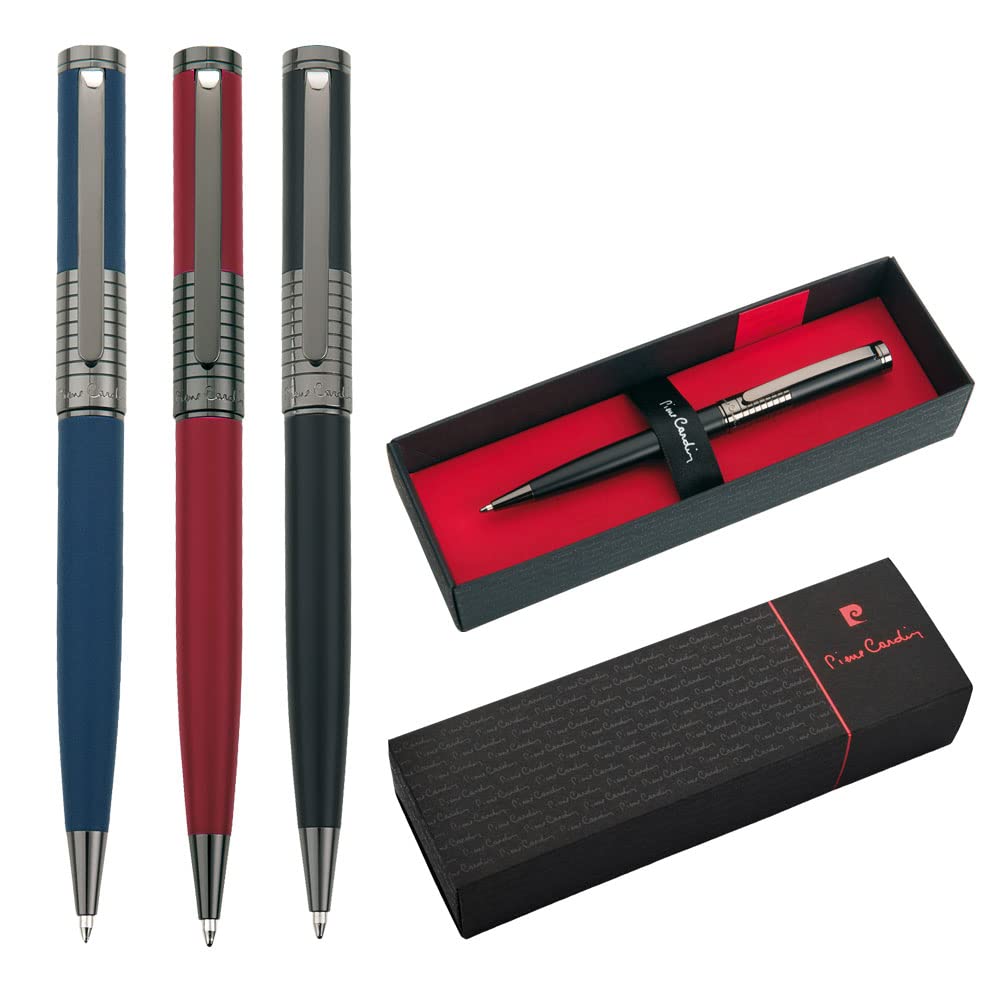 Pierre Cardin® EVOLUTION Kugelschreiber mit Gravur | Premium Stift Etui | blaue Mine | edel | personalisiertes Geschenk | Namen | graviert | Jahrestag | Geburtstag (Rot)