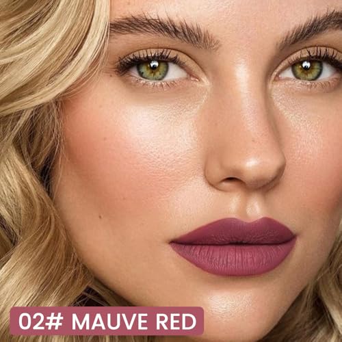 Image of evpct Longwear Liquid Lip Liner Stain Marker Pen Long Lasting Waterproof, Mauve Red Matte Semi Permanent 24 Hour Lip Liner and Lipstick Combo, Korean Color Stay Lipliner All Day, Lips Stain peel off