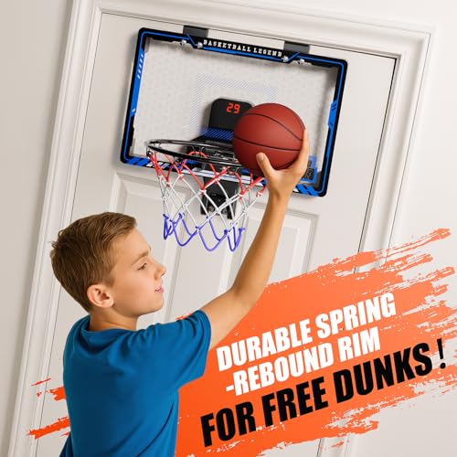 HopeRock Indoor Basketball Hoop with Projected Court, Basketball Hoops for Kids Over The Door with Scoreboard & 3 Balls, Mini Hoops Basketball Toys Gifts for 5 6 7 8 9 10 11 12 Year Old Boys Girls by HopeRock - Image 4