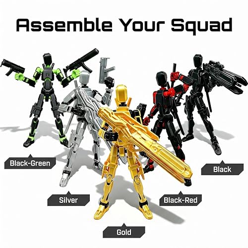 Image of T13 Action Figure,Lucky Robot 13 Action Figure,3D Desk Decor (3PCS) | Titan 13 Action Figure for Creative Photography,Home Office Display,Gaming Setup,Photo Props,Birthday Gifts and Shelf Decor