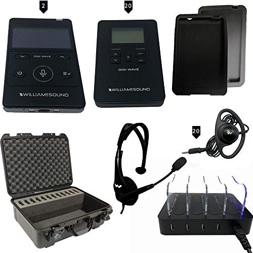 Williams AV DWS INT 3 400 ALK Digi-Wave 400 Interpretation System for 2 Presenters and 20 Listeners; Includes: (2) DLT 400 Transceiver, (20) DLR 400 ALK Receivers, (2) MIC 144 Headset Microphone