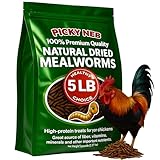 PICKY NEB 100% Non-GMO Dried Mealworms 5 lb - Whole Large Meal Worms Bulk - High-Protein Treats Perfect for Your Chickens, Ducks, Wild Birds