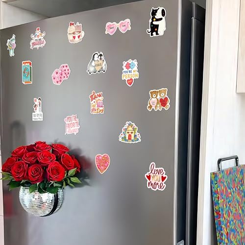 Image of WallDesign Romantic Love Fridge Magnets for Couples (16 Pcs) - Cute Daily Love Message Magnets - Couple Gift for Wife, Husband, Girlfriend & Boyfriend - Anniversary, Marriage & Everyday Surprise