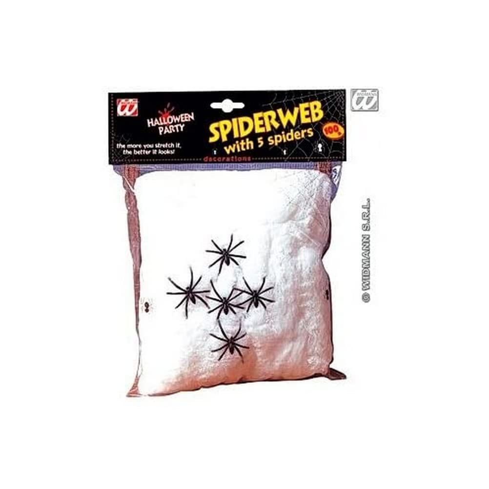 Spider Web 100G with5 Spiders Accessory for Halloween Fancy Dress