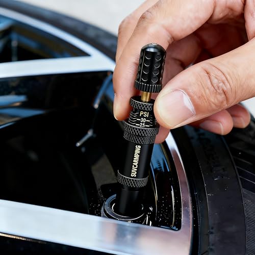 Image of SUVCARMPING Adjustable Auto-Stop Tire Deflator Valve Kit (10-30 PSI) 4 PCS Screw-on Tyre Air Down Tool for Offroad 4x4, (MS-TD06)