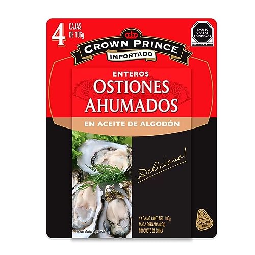 Lámparas De Techo, Kitchen Crown Prince Ostiones Ahumados Enteros en Acite de Algodón 106 g - 4 Pack