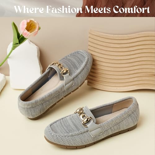 Image of Loafers for Women Comfortable Slip On Flats with Memory Foam Insole for Daily Wearing