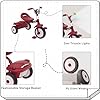 UBRAVOO Baby Tricycle, Foldable Toddler Trike with Pedals, Cool Lights, Durable Wheels and Comfortable Seat, Baby First Walker Trike for 1-5 Years Old Girls, Boys(Red) #1