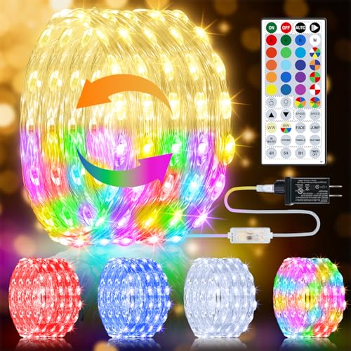 50FT 150 LED Fairy Lights Plug in, 30V 24 RGB