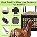 DROSOKING Slow Feeder Hay Bag, Waterproof Horse Hay Bag, Heavy Duty Oxford Slow Equine Forage Feeder with Adjustable Strap & Hook, Large Opening for Goats, Sheep, Donkeys