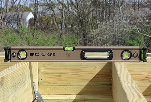 Spec Ops Tools Box Beam Level for Framing & Layout, 33% Larger Precision Block Vials, Tourniquet Attachment System, Non-Magnetic, Box Beam 24" by Spec Ops - Image 4