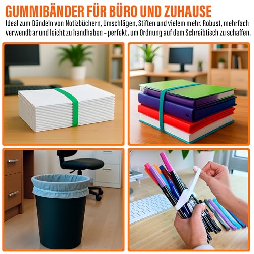 Moreik Gummibänder Breit, Dicke Gummis, Haushaltsgummis Gemischt, Große Gummiringe (10 Stück)