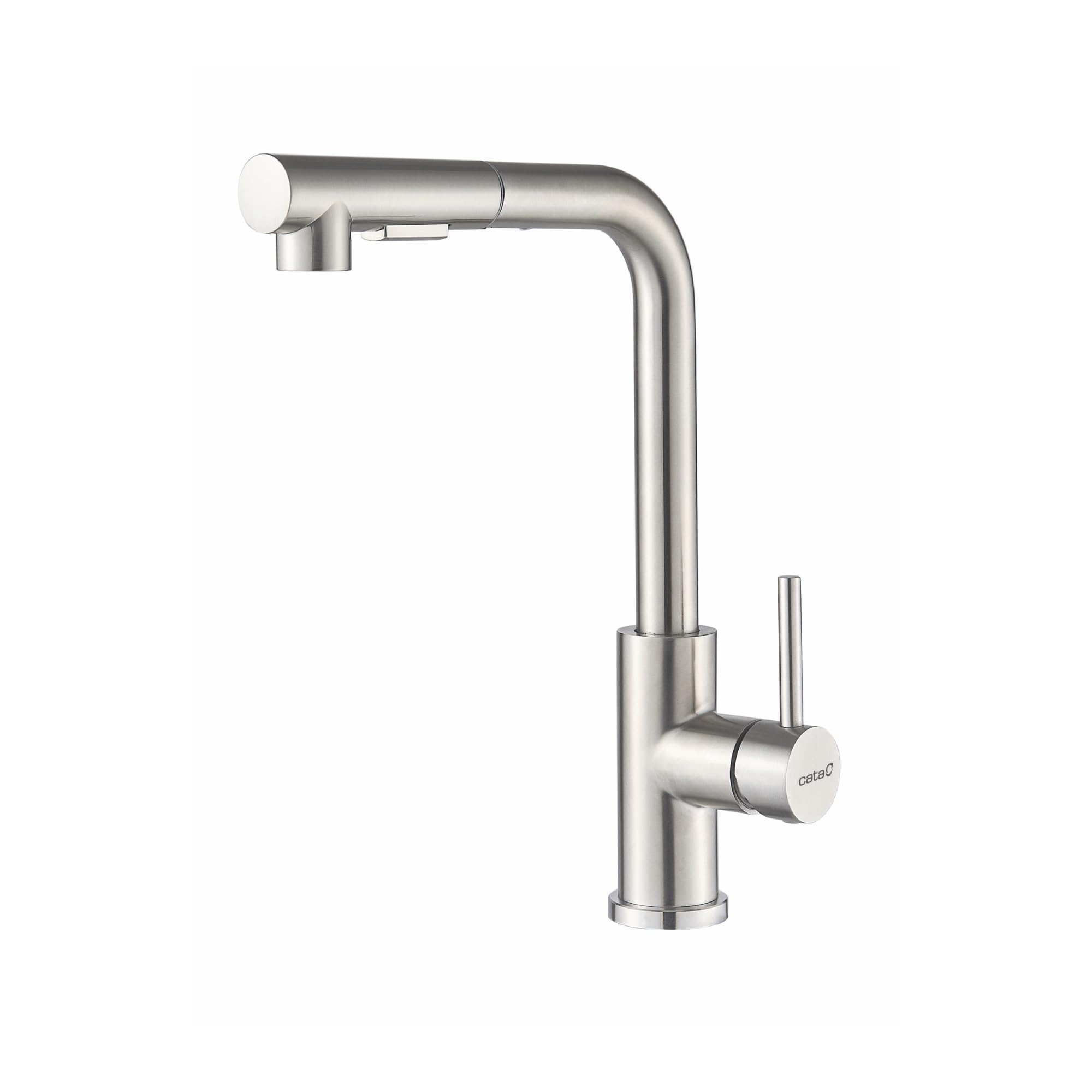 CATA Grifo de Cocina XSE X/B, Caño Alto, Monomando, Cartucho Cerámico, Giratorio 360º, Extraíble, Aireador, Anti Calcáreo, Satinado, Reductor Caudal 5L, Función Ducha, Flexible Acabado Inoxidable