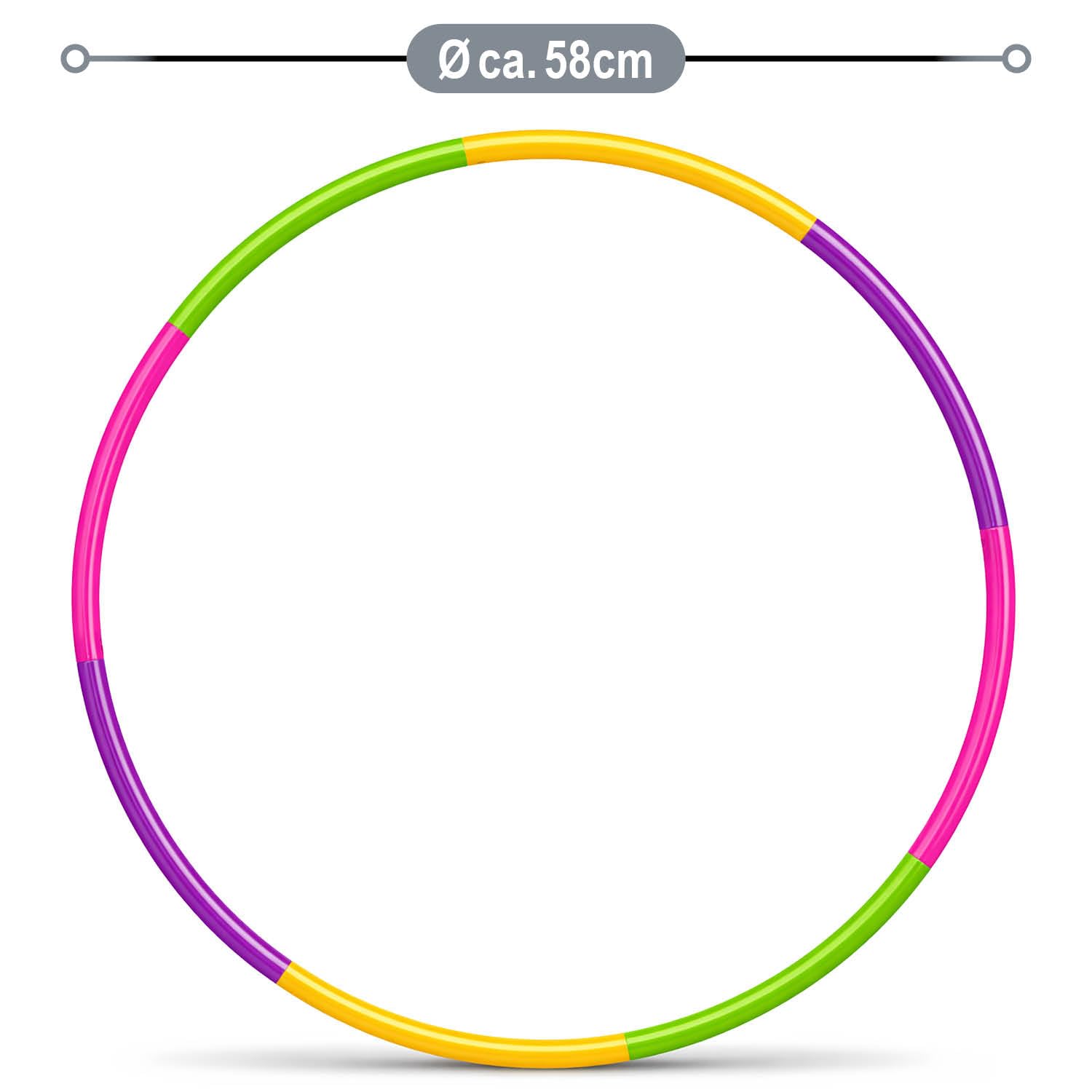COM-FOUR® Pneumatici Hula-Hoop da assemblare - pneumatici Hullahub divisibili - pneumatici per fitness - HoolaHoop per bambini e adulti in diversi colori