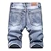 Men's Ripped Denim Shorts Distressed Casual Jorts Classic Straight Fit Street Style Knee Length Frayed Jean Shorts