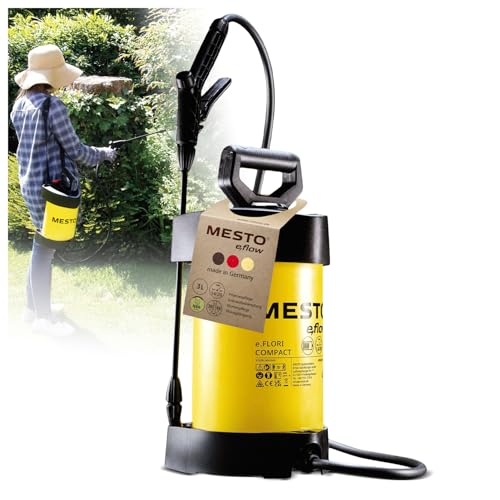 Mesto e.flow e.Flori Compact - Pulverizador a presión con batería de 3 l, pulverizador a presión con batería de 1,4 bar, pulverizador con batería, botella pulverizadora para casa y jardín