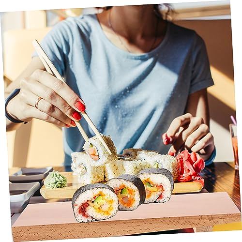 Bandeja de madera para sushi, cuadrada y ligera miniatura 7