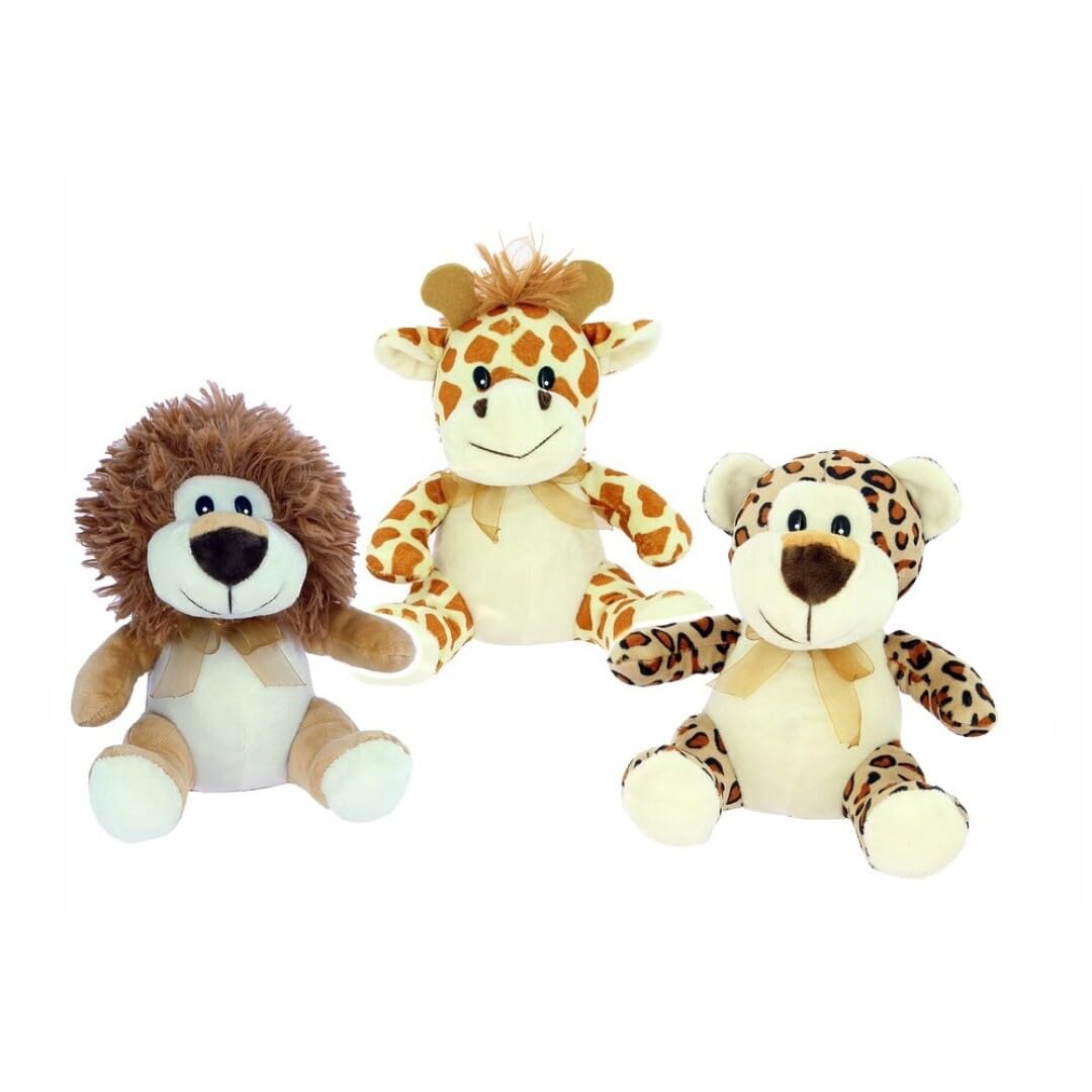 Salketin Set Triple de León, Tigre y Jirafa - Peluches Suaves, Animales de Selva, Safari (20 cm) Bebés, Primer Cumpleaños, Decoración Infantil, Juegos Imaginativos, Pack Peluches
