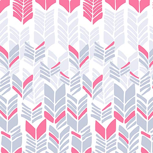 Image of Spaces Atrium Plus 210 TC 100% Cotton Queen Size Fitted Double Bedsheet with 2 Pillow Covers (Geometric, 60 inch X 78 inch Inches ) - Pink