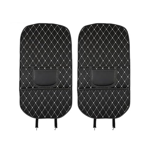 AUHOAZ Alfombrilla Antipatadas Respaldo Asiento Coche para BMW 3 GT 2013-2023, Cuero Impermeable Antideslizante Protectoras Respaldo,Black Beige