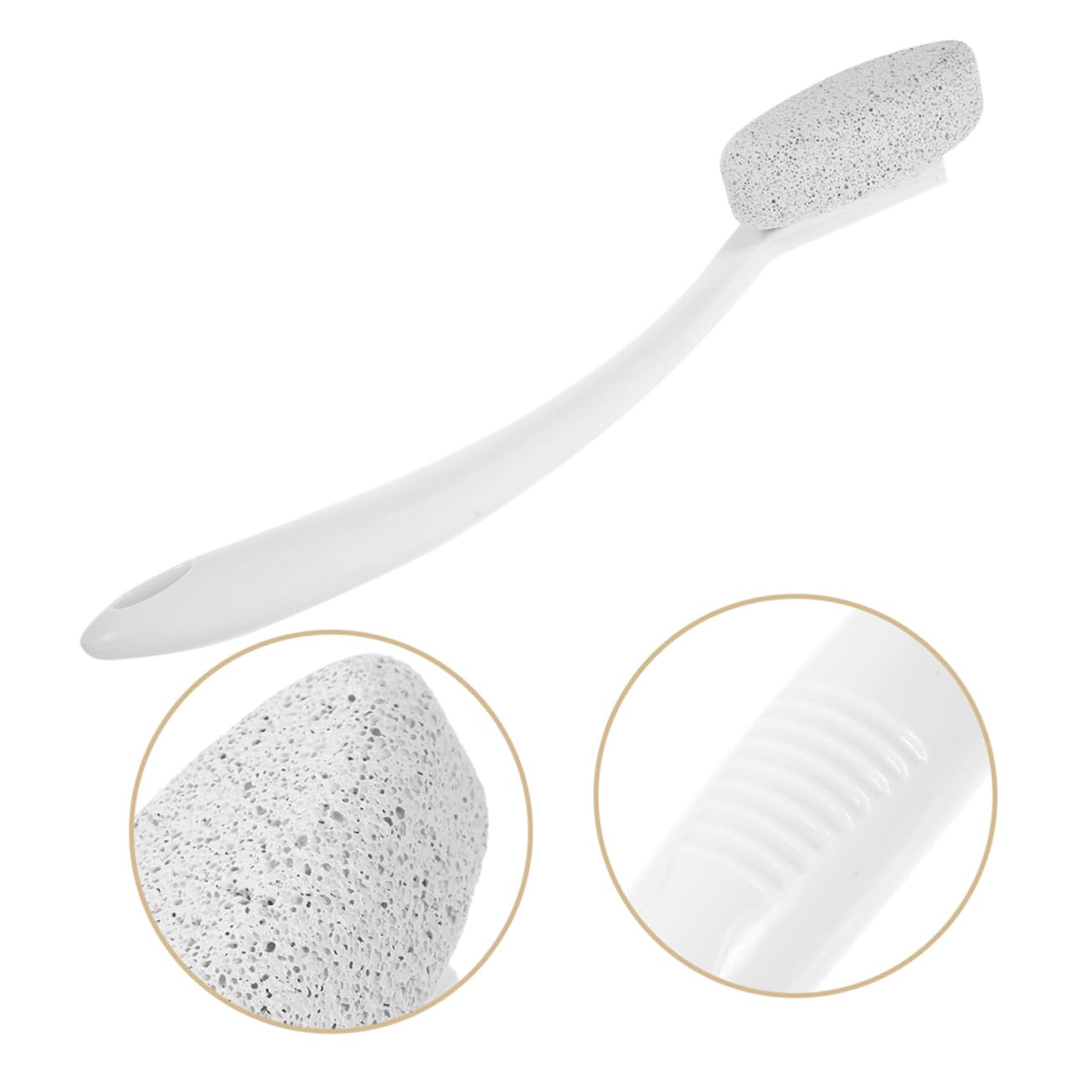 2 Limas de Pedicura Portátiles para Pies Mango Largo y Piedra Pómez de Abs, Herramienta para Eliminar Durezas y Células Muertas, Apta todo Tipo de Pieles