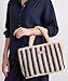 Womens Small Striped Straw Tote Nautical Navy