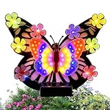 Generico Mariposas de exterior – Decoración de energía solar | Decoración de exterior para vallas – para valla de jardín, terraza, porche, patio trasero, césped, puerta