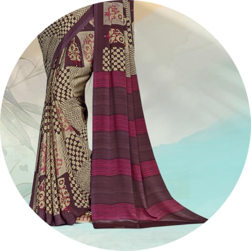 Image of Jaanvi fashion Women's Crepe Silk Saree with Unstitched Blouse Piece | Soft Lightweight Traditional Ethnic Wear Saree for Party, Wedding, Festival